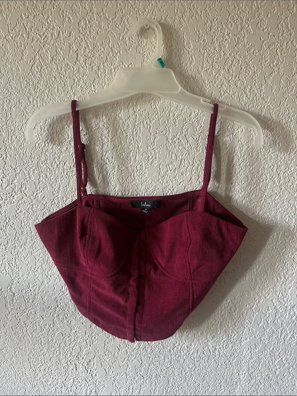 Lulu's Wine Ribbed Bustier Camisole
